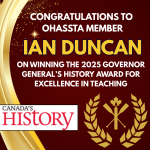 Celebrating Excellence in Teaching: Ian Duncan Honoured by Canada’s History